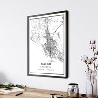 
              Vallejo, California Modern Map Print 
            