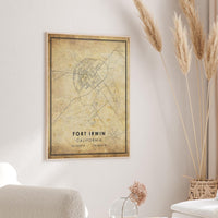 Fort Irwin California Vintage Style Map Print 