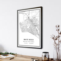 
              White Rock, British Columbia Modern Style Map Print 
            