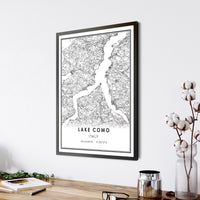 
              Lake Como, Italy Modern Style Map Print
            