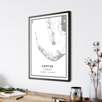 Captiva, Florida Modern Map Print 