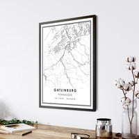 
              Gatlinburg, Tennessee Modern Map Print 
            