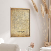 
              Lancaster, New York Vintage Style Map Print 
            