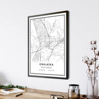 Onalaska, Wisconsin Modern Map Print 