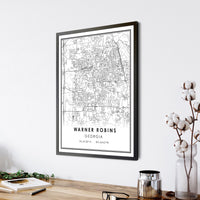 
              Warner Robins, Georgia Modern Map Print 
            