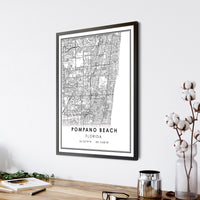 
              Pompano Beach, Florida Modern Map Print
            