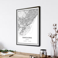 
              Barcelona, Spain Modern Style Map Print
            