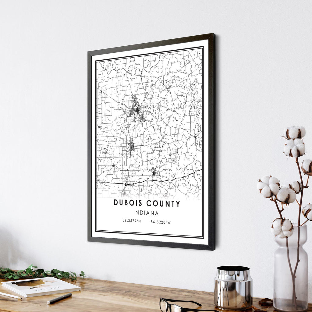 Dubois County, Indiana Modern Map Print 