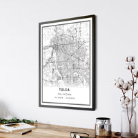
              Tulsa, Oklahoma Modern Map Print 
            