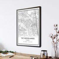 
              The Woodlands, Texas Modern Map Print 
            