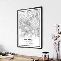 
              Ann Arbor, Michigan Modern Map Print
            