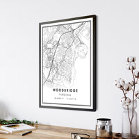 Woodbridge, Virginia Modern Map Print 