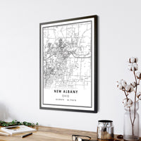 New Albany, Ohio Modern Map Print 