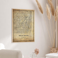 
              Boca Raton, Florida Vintage Style Map Print 
            