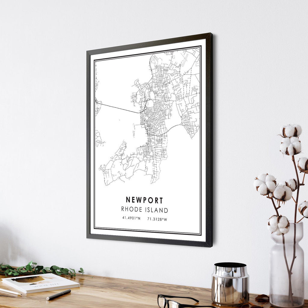 Newport, Rhode Island Modern Map Print 