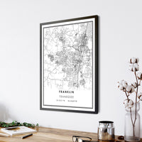 
              Franklin, Tennessee Modern Map Print 
            
