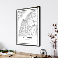 
              Fort Myers, Florida Modern Map Print 
            