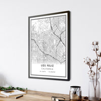 Los Feliz, California Modern Map Print 