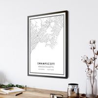 
              Swampscott, Massachusetts Modern Map Print
            