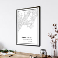 Swampscott, Massachusetts Modern Map Print