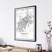 Amarillo, Texas Modern Map Print 