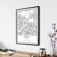 
              Frisco, Texas Modern Map Print 
            