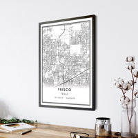 Frisco, Texas Modern Map Print 