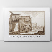 Cornelis ploos van amstel - Poort met reiziger en muildier-1781-1782