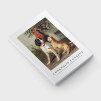 Conradijn Cunaeus - Two dogs by a kennel by Conradijn Cunaeus 1828-1895