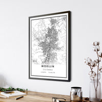 
              Medellin, Colombia Modern Style Map Print 
            