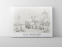 
              Jean Bernard - Farmyard with cattle and milking woman
            