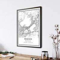 
              Madison, Wisconsin Modern Map Print 
            