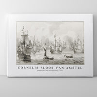 Cornelis ploos van amstel - Zeegezicht met oorlogsvloot-1821