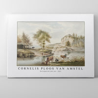 Cornelis ploos van amstel - Riviergezicht met vee-1821