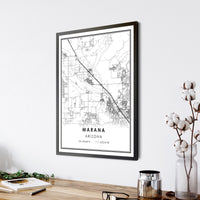Marana, Arizona Modern Map Print 