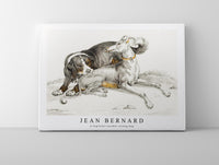 
              Jean Bernard - A dog bites another sitting dog
            
