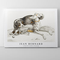 Jean Bernard - A dog bites another sitting dog