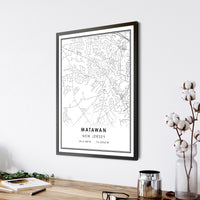 
              Matawan, New Jersey Modern Map Print 
            