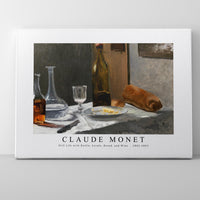 Claude Monet - Still Life with Bottle, Carafe, Bread, and Wine  1862-1863