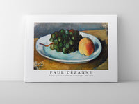 
              Paul Cezanne - Grapes and Peach on a Plate (Grappe de raisin et pêche sur une assiette) 1877-1879
            