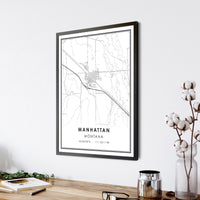 
              Manhattan, Montana Modern Map Print 
            