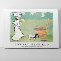 Edward Penfield - Woman reading in the garden 1890-1907