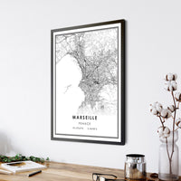 
              Marseille, France Modern Style Map Print
            
