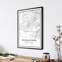 Mechanicsburg, Pennsylvania Modern Map Print 