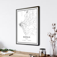 
              Marsala, Italy Modern Style Map Print 
            