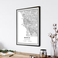 Manila, Philippines Modern Style Map Print 