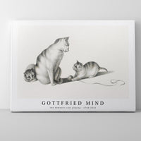 Gottfried Mind - Illustration of two domestic cats playing by Gottfried Mind (1768-1814)