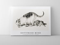 
              Gottfried Mind - cat eating while kittens play by Gottfried Mind (1768-1814)
            