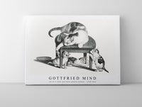 
              Gottfried Mind - cat on a stool and three playful kittens by Gottfried Mind (1768-1814)
            