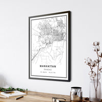 Manhattan, Kansas Modern Map Print    